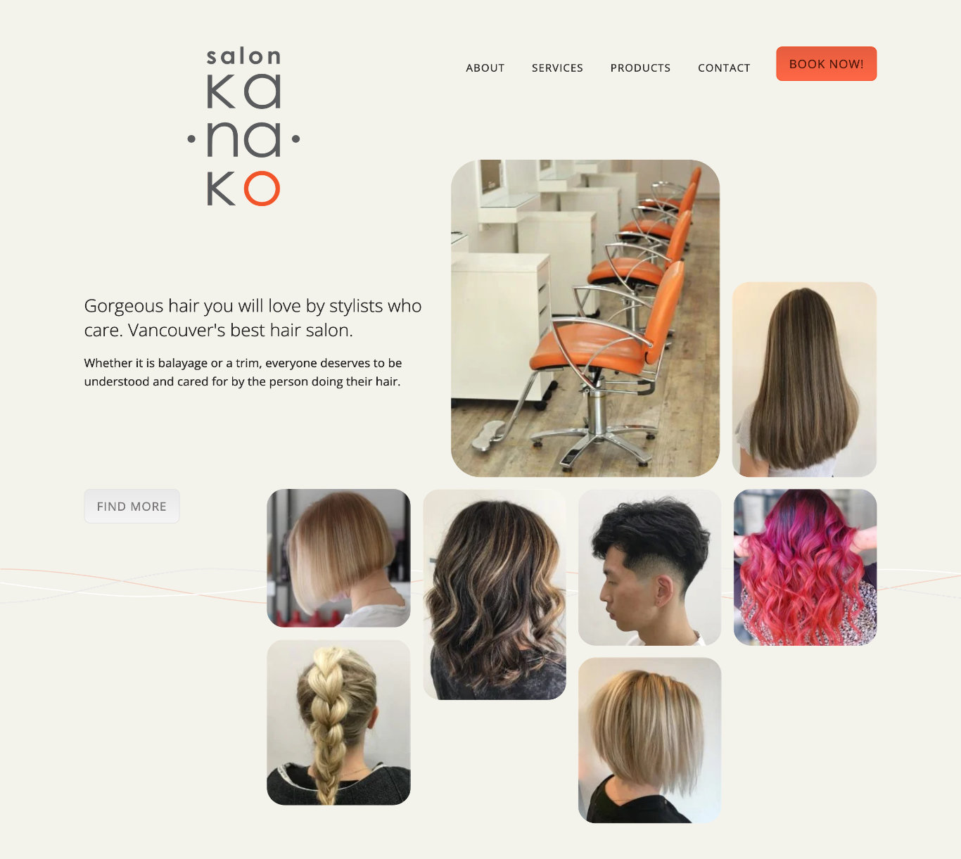 Salon Kanako - website screenshot